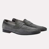 Handmade grey suede Carlo loafer