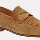 Light brown suede Carlo penny loafer