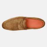 Light brown suede Carlo penny loafer