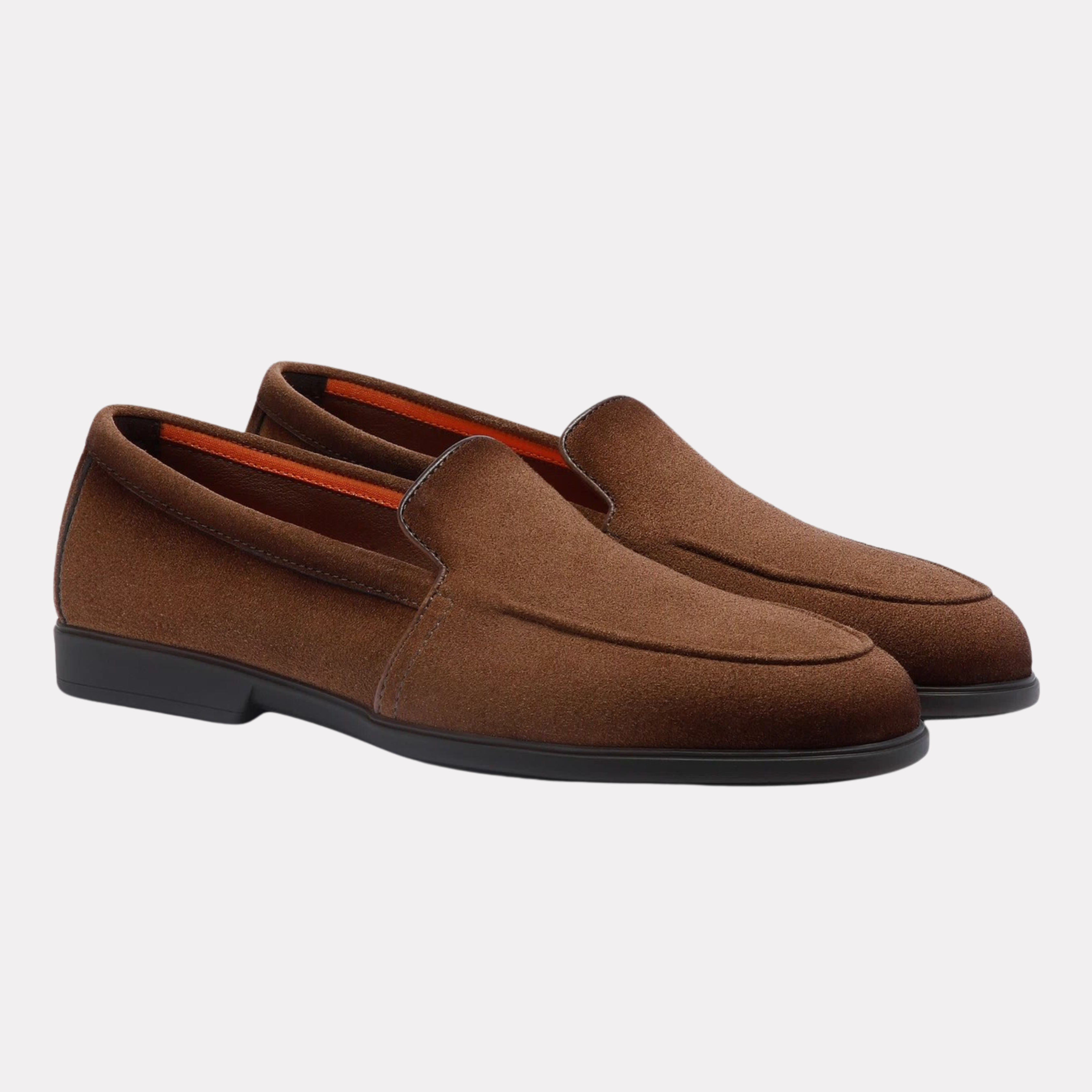 Light brown suede slip-on men’s loafer