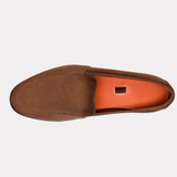 Light brown suede slip-on men’s loafer