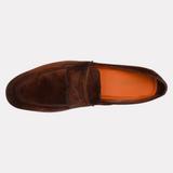 Men's Dark Brown Suede Carlo Penny Loafer | Elegant & Comfortable Footwear