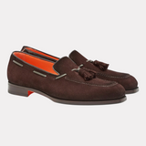 Men’s burgundy shiny leather Andrea tassel loafer