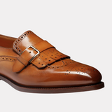 Men’s light brown fringe buckle shoe