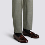 Men’s burgundy shiny leather Andrea tassel loafer