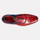 Mcclean - Red Hand Painted  Navy Suede