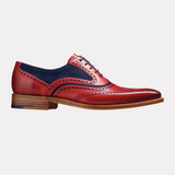 Mcclean - Red Hand Painted  Navy Suede
