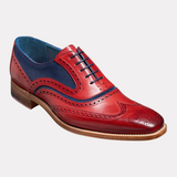 Mcclean - Red Hand Painted  Navy Suede