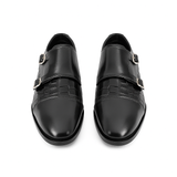 Black Double Monk Strap Shoes