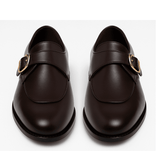 Handmade Brown Single Monk Strap Shoes