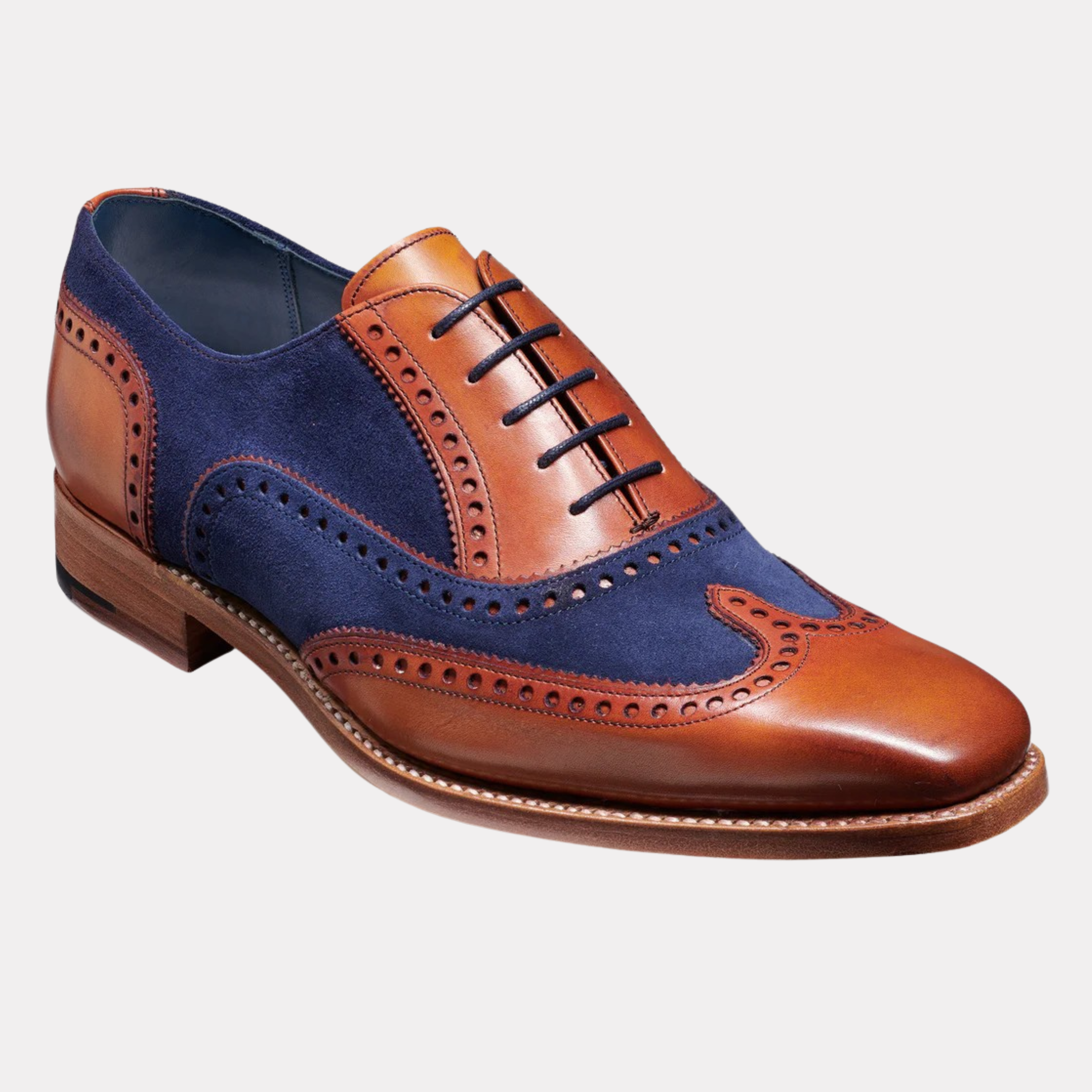 Antique Rosewood Navy Suede Spencer shoe