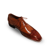 Handmade Two‑Tone Leather Wingtip Oxford Shoes