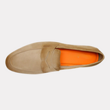 Men's beige suede Carlo penny loafer
