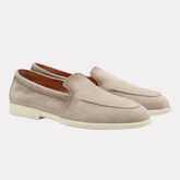 Handmade beige suede men’s loafer