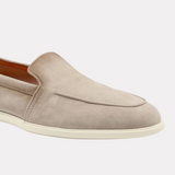 Handmade beige suede men’s loafer