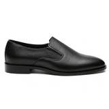 Black Leather Slip-On Shoes