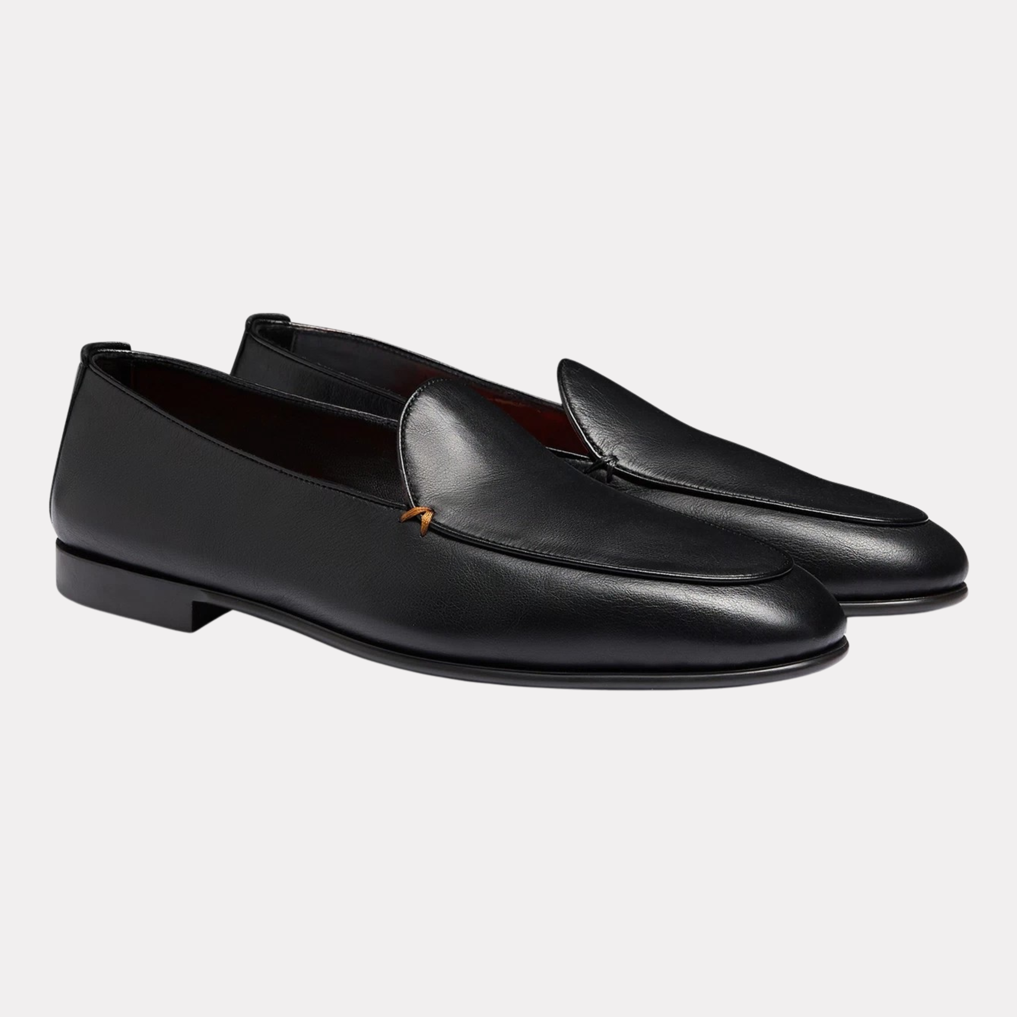 Handmade black leather men’s loafer