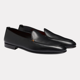 Handmade black leather men’s loafer