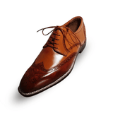 Handmade Two‑Tone Leather Wingtip Oxford Shoes