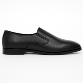 Black Leather Slip-On Shoes
