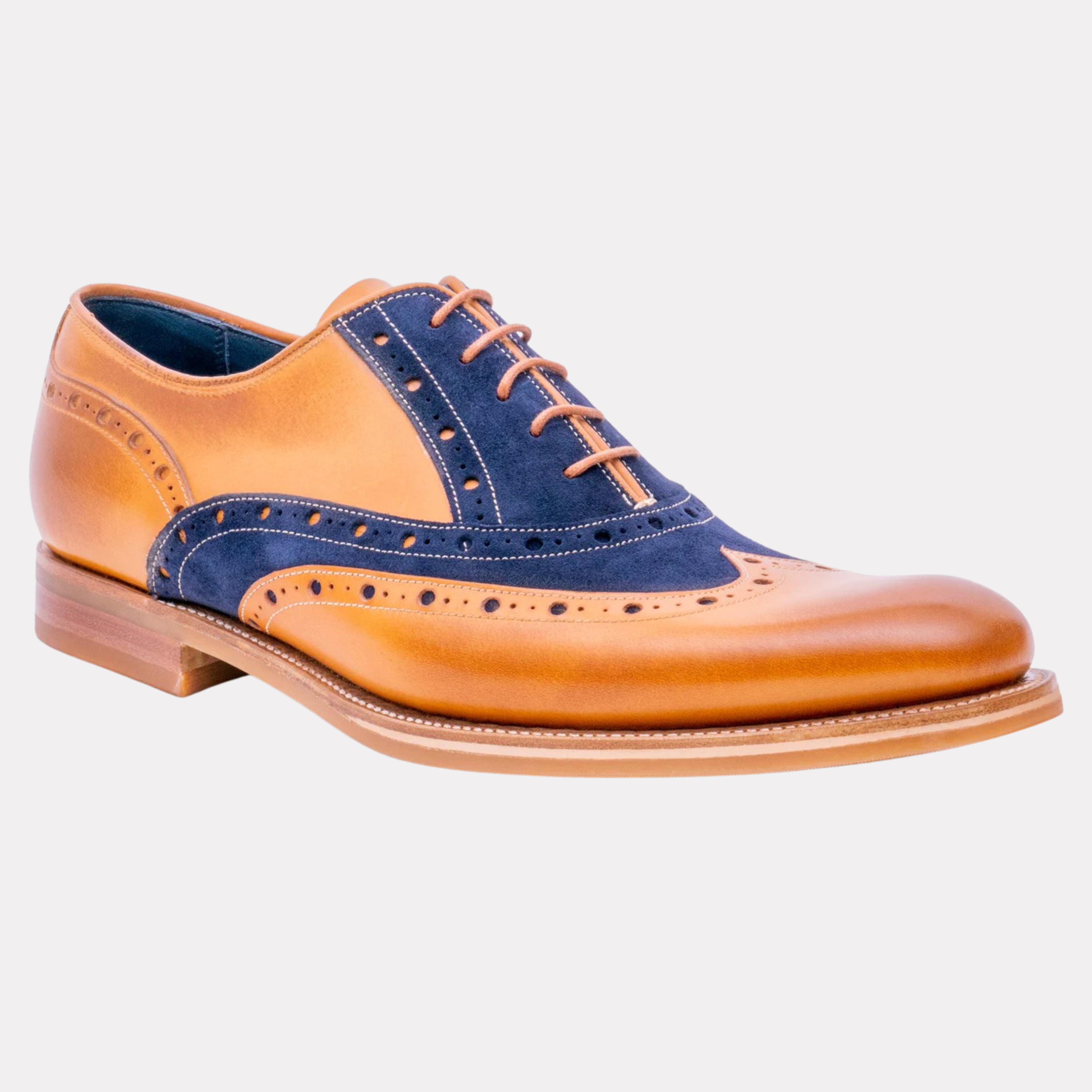 Handmade Abingdon Cedar Calf Navy Suede