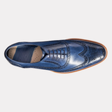Men’s Valiant Navy Hand Painted leather shoe