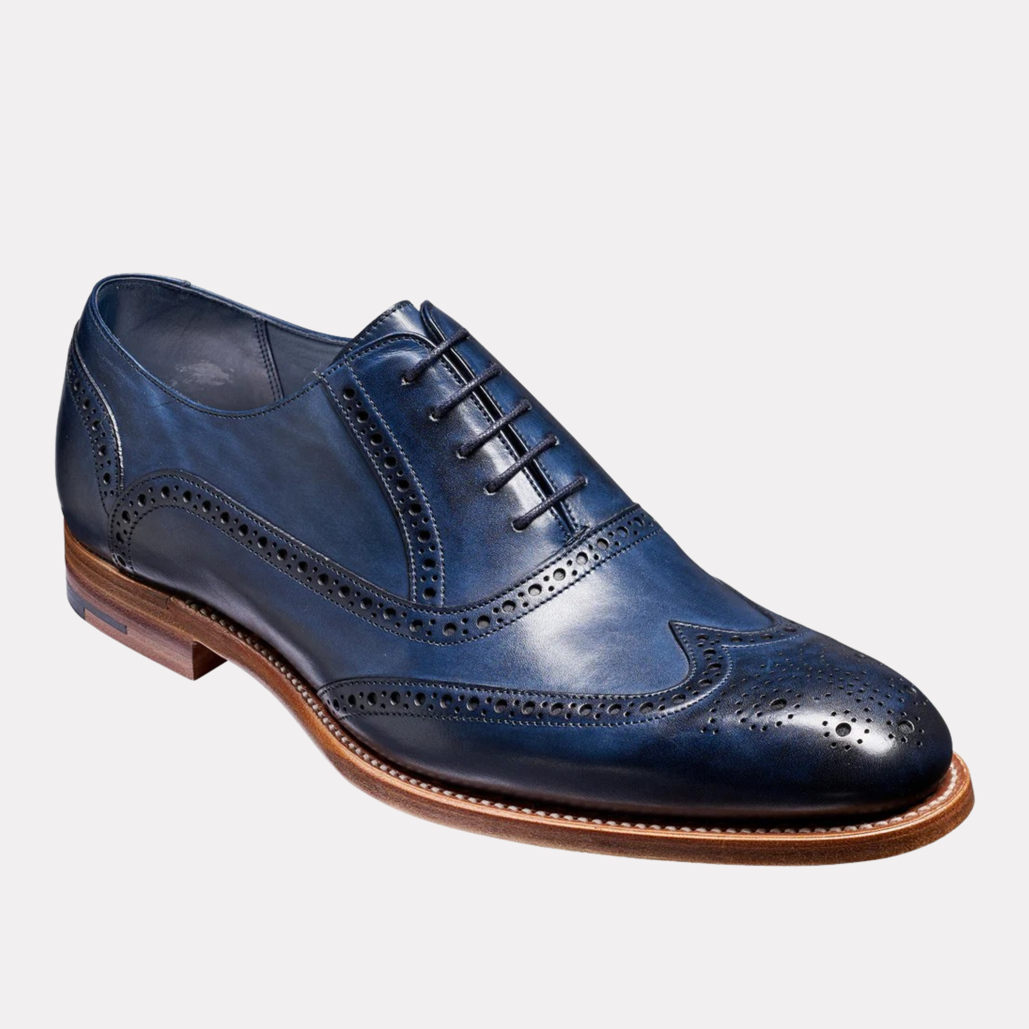 Men’s Valiant Navy Hand Painted leather shoe