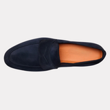 Men's Blue Suede Carlo Penny Loafer | Elegant and Versatile Footwear
