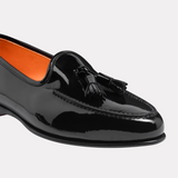 Men’s black patent leather Andrea tassel loafer