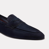 Men's Blue Suede Carlo Penny Loafer | Elegant and Versatile Footwear