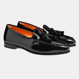Men’s black patent leather Andrea tassel loafer