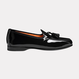 Men’s black patent leather Andrea tassel loafer
