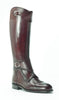Handmade Burgundy Leather Riding Boots | Classic Equestrian Tall Boots with Dual Buckles