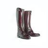 Handmade Burgundy Leather Riding Boots | Classic Equestrian Tall Boots with Dual Buckles