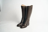 Handmade Brown Leather Riding Boots | Classic Tall Equestrian Boots with Ankle Buckle