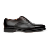 Handmade Black Cap-Toe Oxford Shoes