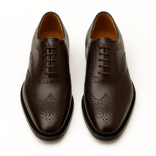 Handmade Dark Brown Brogue Oxford Shoes for Men