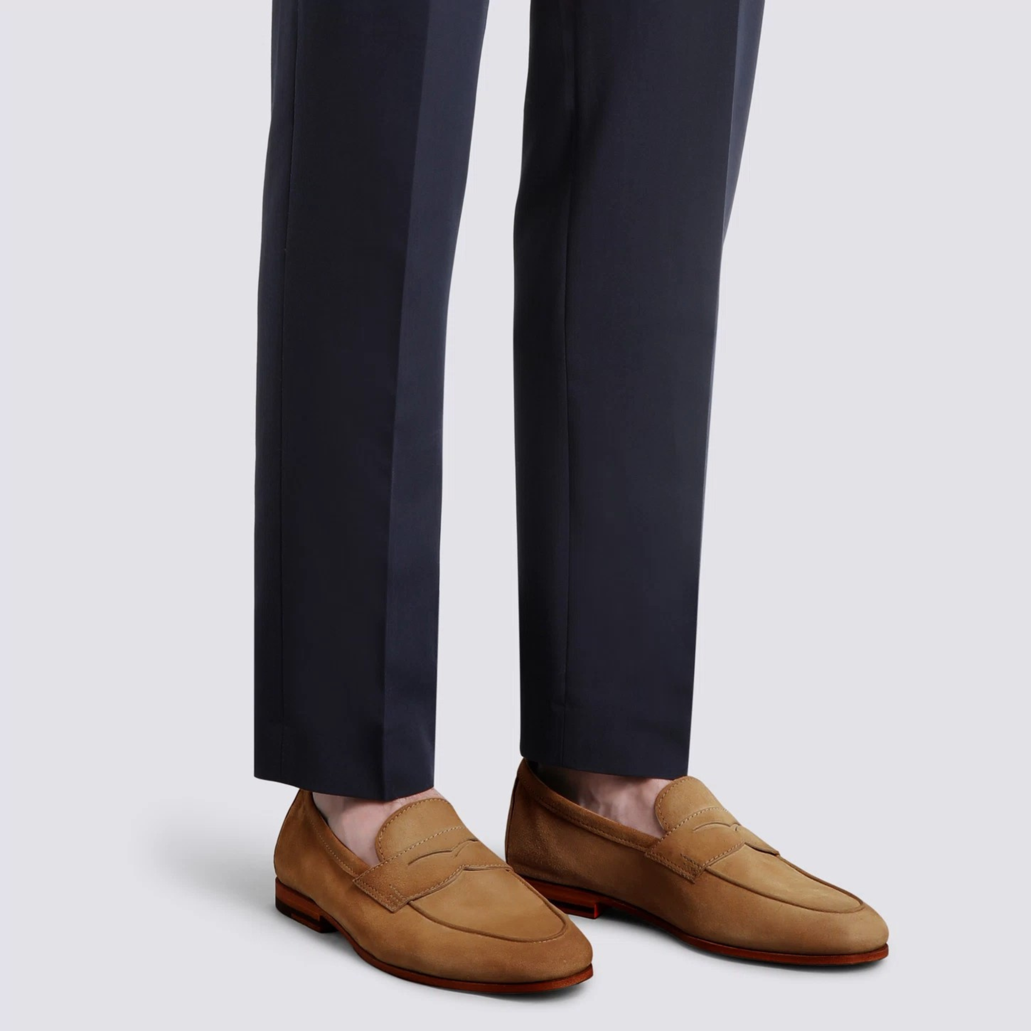 Men's light brown suede Carlo penny loafer