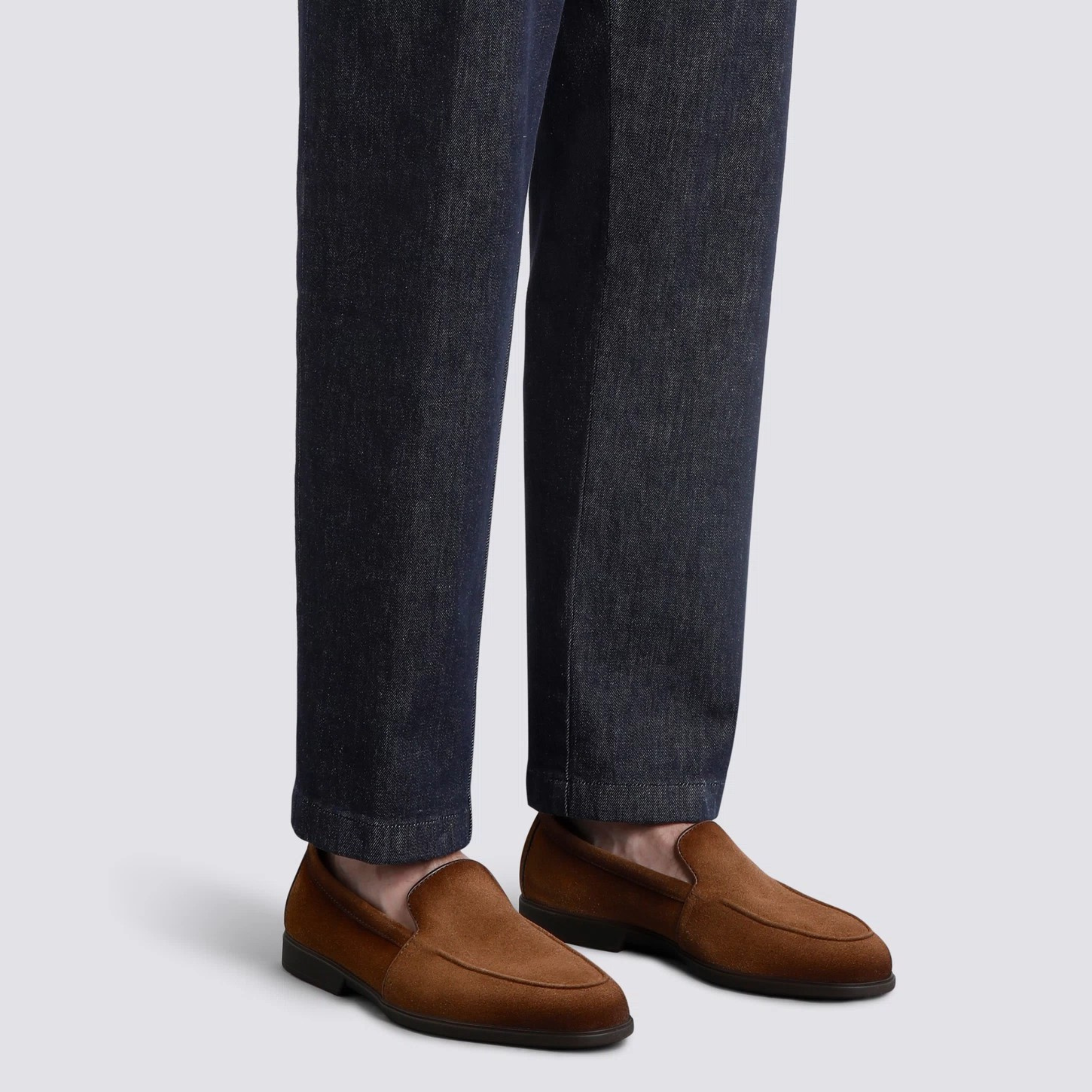 Men's light brown suede loafer