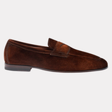 Men's dark brown suede Carlo penny loafer