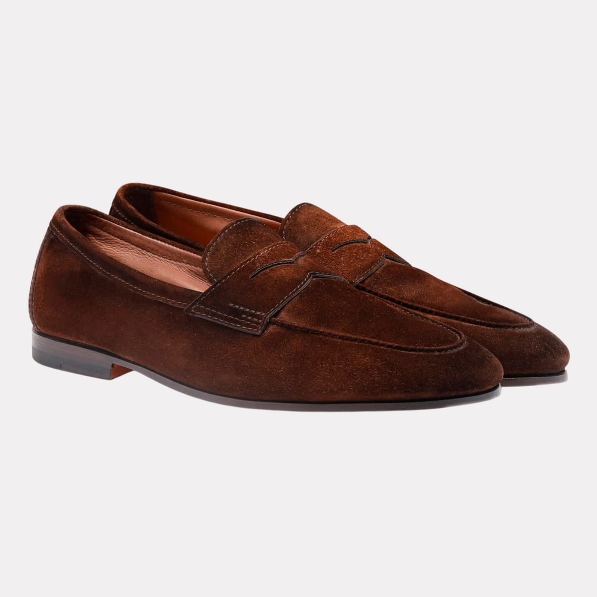 Men's dark brown suede Carlo penny loafer