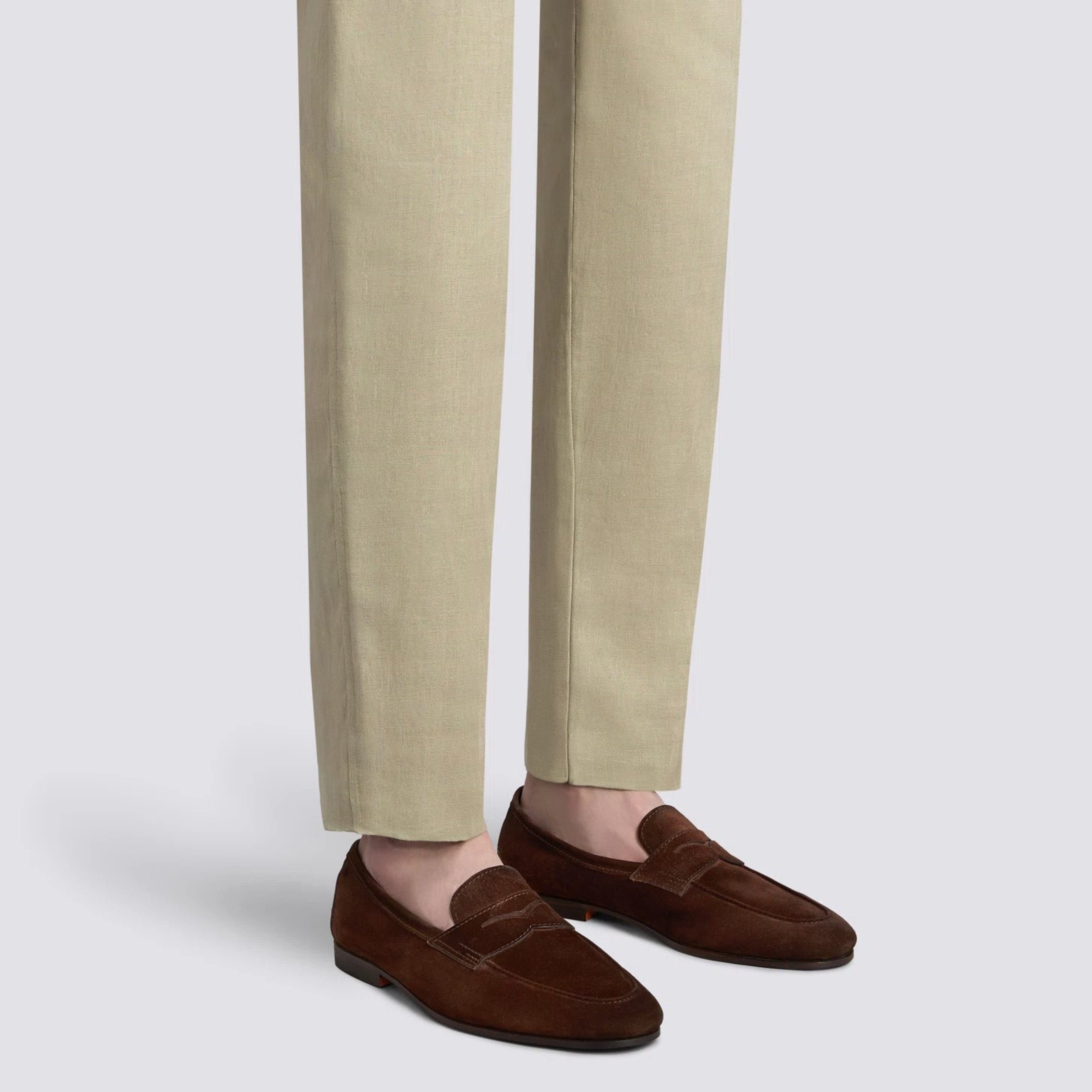 Men's dark brown suede Carlo penny loafer