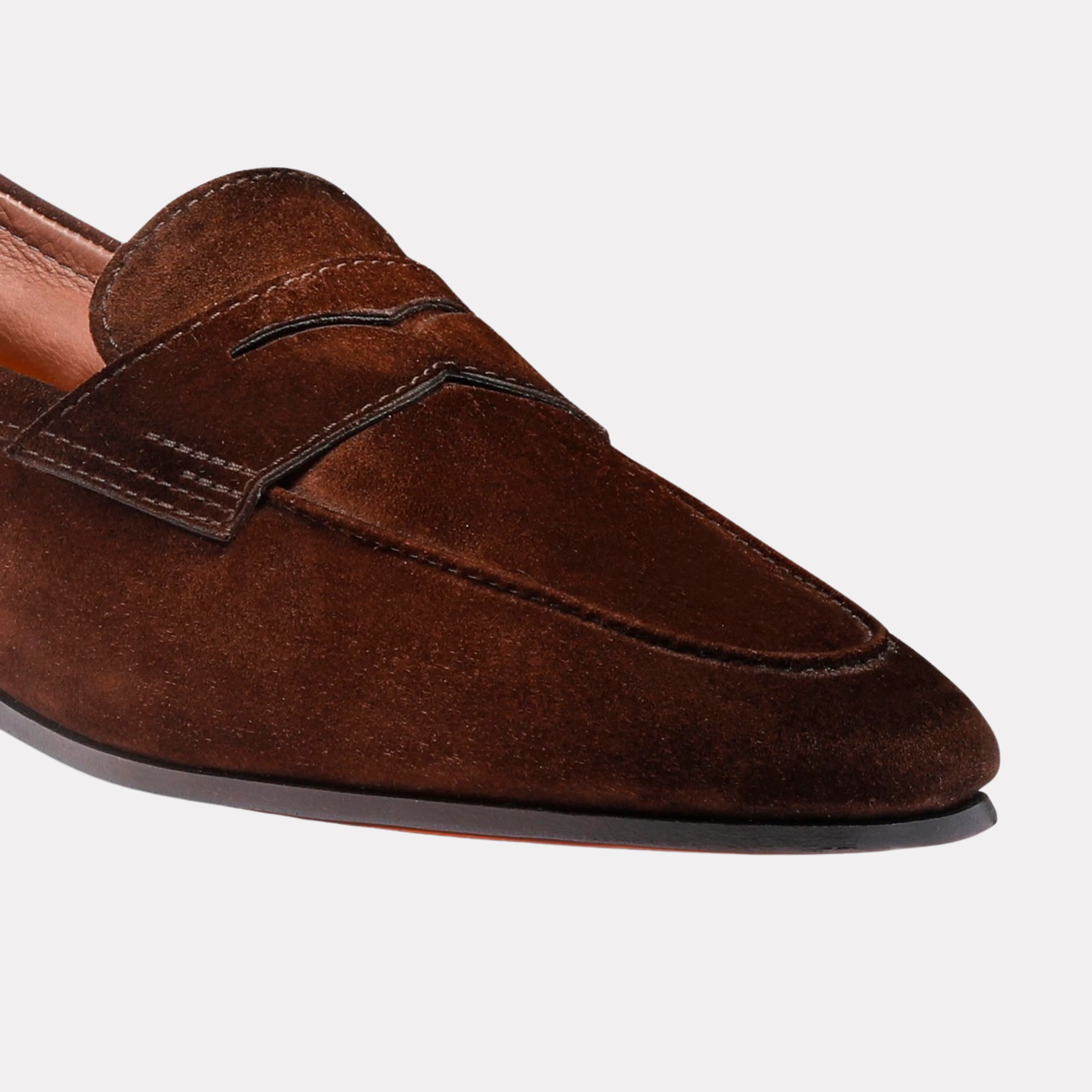 Men's dark brown suede Carlo penny loafer