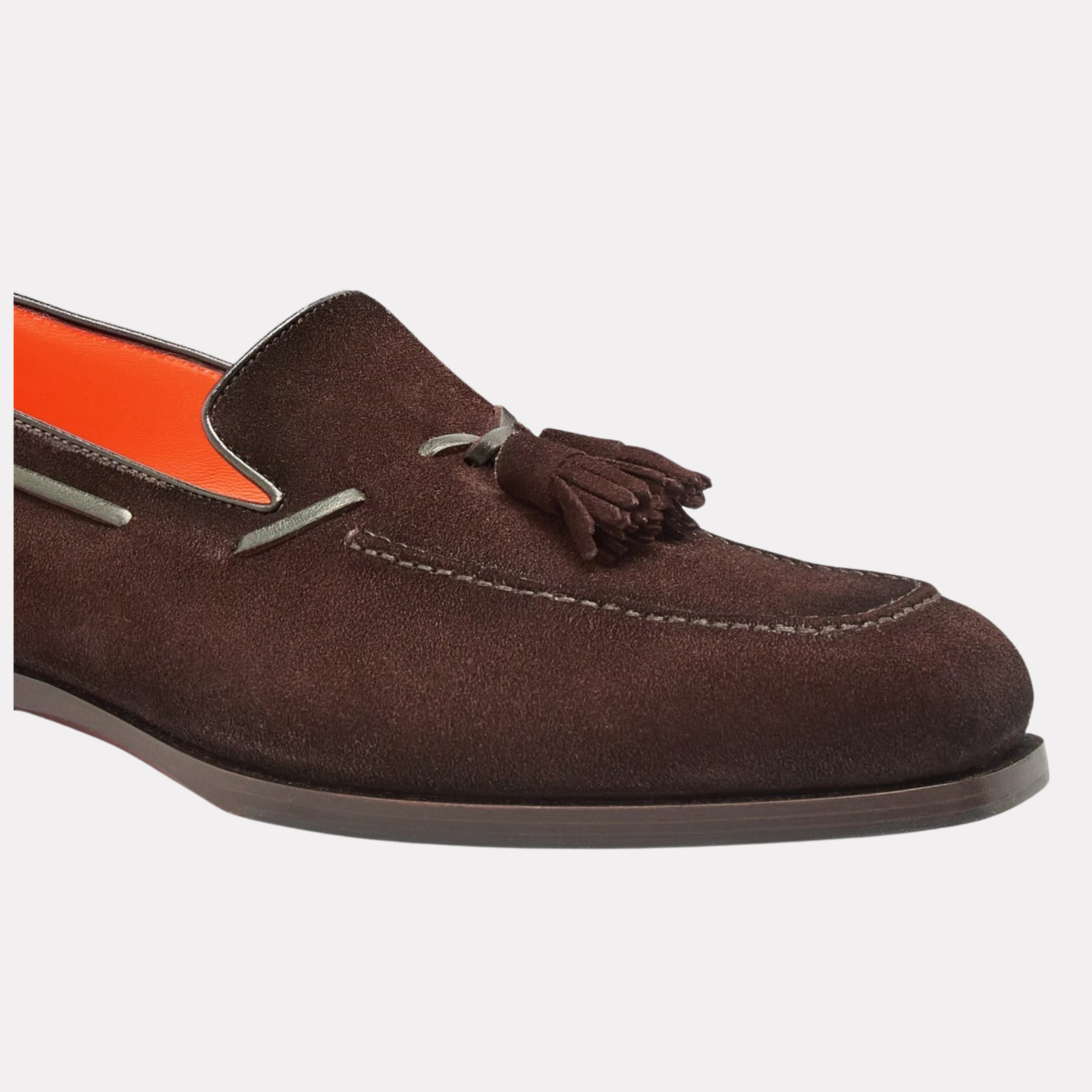 Men’s burgundy shiny leather Andrea tassel loafer