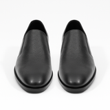 Black Leather Slip-On Shoes
