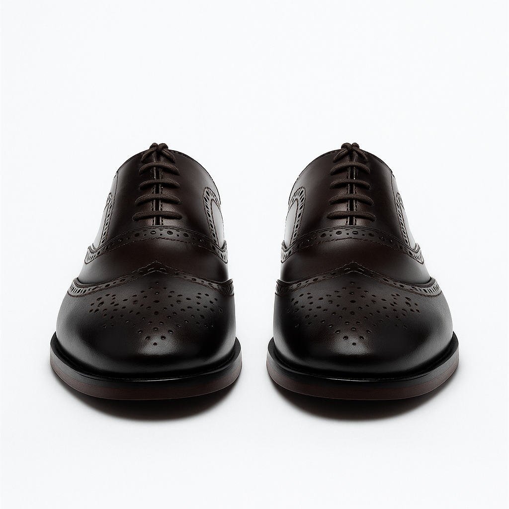 Handmade Dark Brown Brogue Oxford Shoes