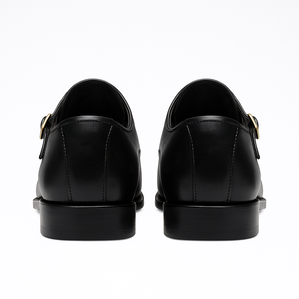 Black Double Monk Strap Shoes