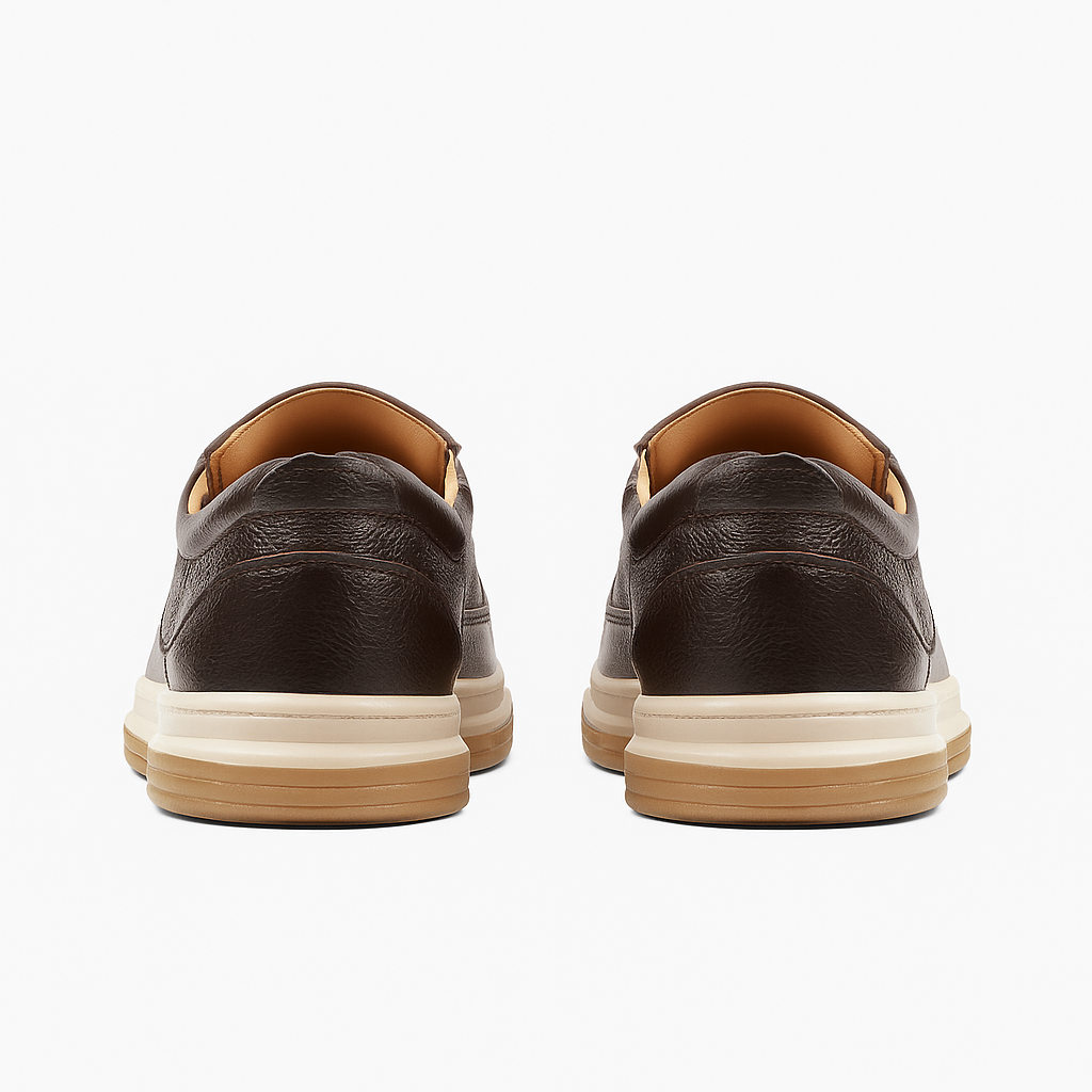 Men’s Brown Leather Medicated Comfort Slip-On Shoes