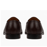 Handmade Brown Textured Leather Penny Loafers