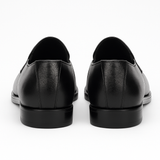 Black Leather Slip-On Shoes